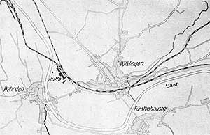 Die Bebauung Völklingens um 1881