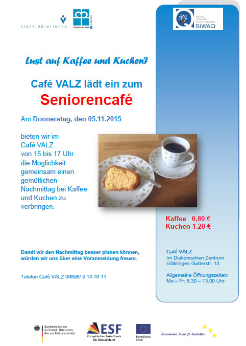 Handzettel zum Senioren Café