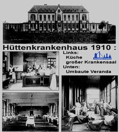 Ansichten des Hüttenkrankenhauses (Sammlung Heimatkundlicher Verein Warndt)